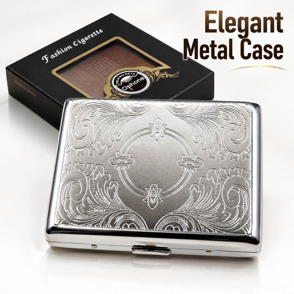 Men Accessories Usa - Caja de Cigarrillos de Acero Inoxidable,