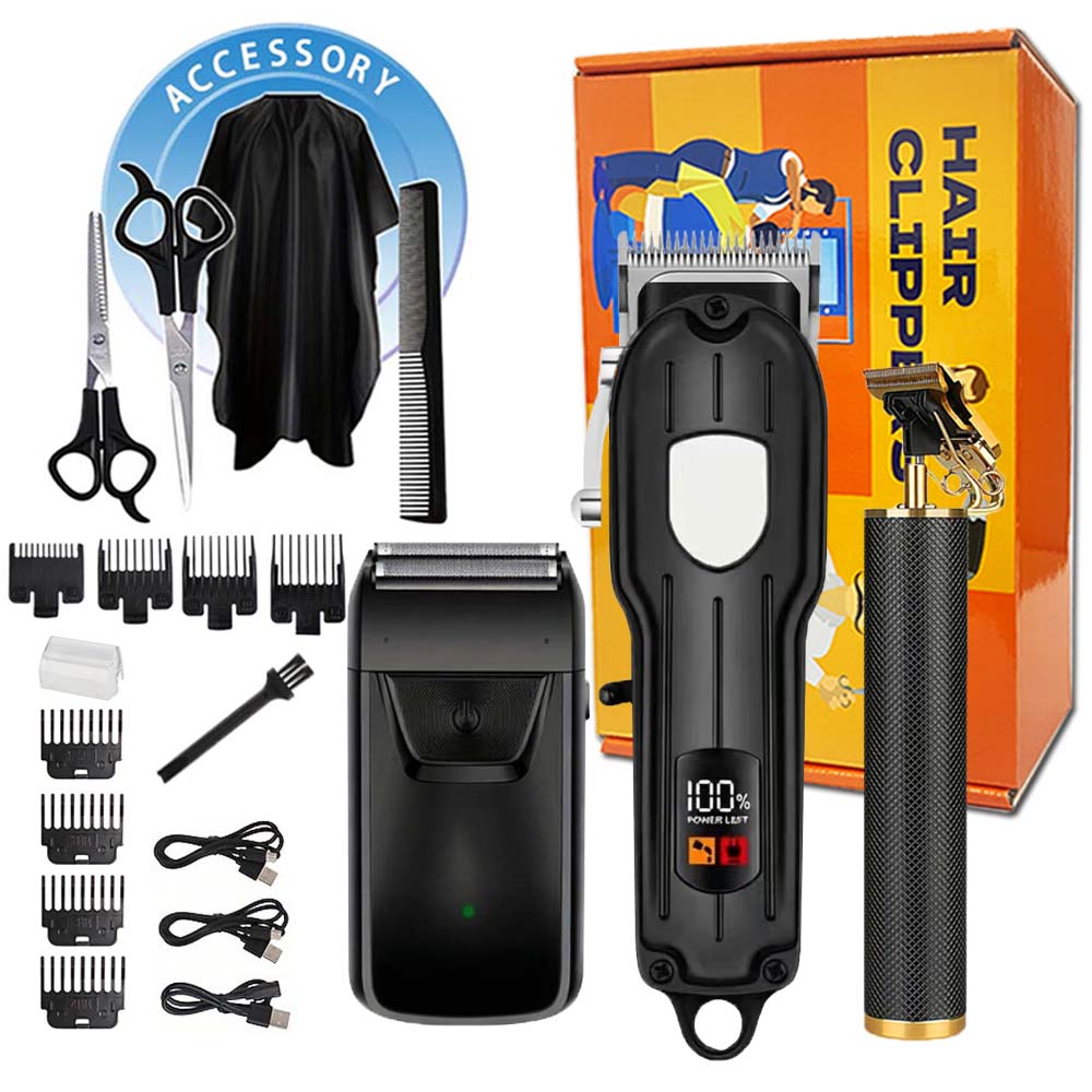 Men Accessories Guide - Set Profesional de Cortapelos con Pantalla
