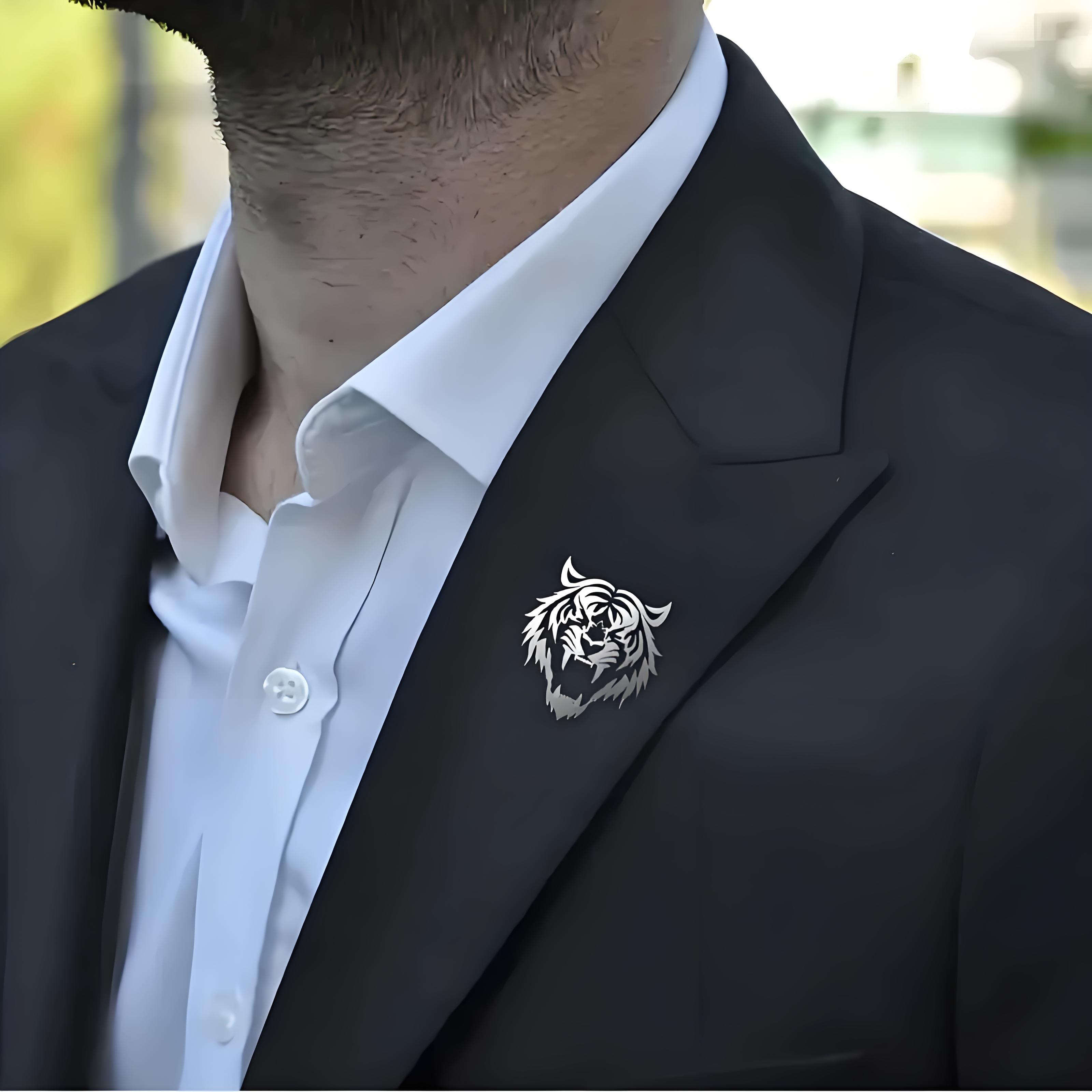 Men Accessories Brooch - Pin de solapa con cabeza de