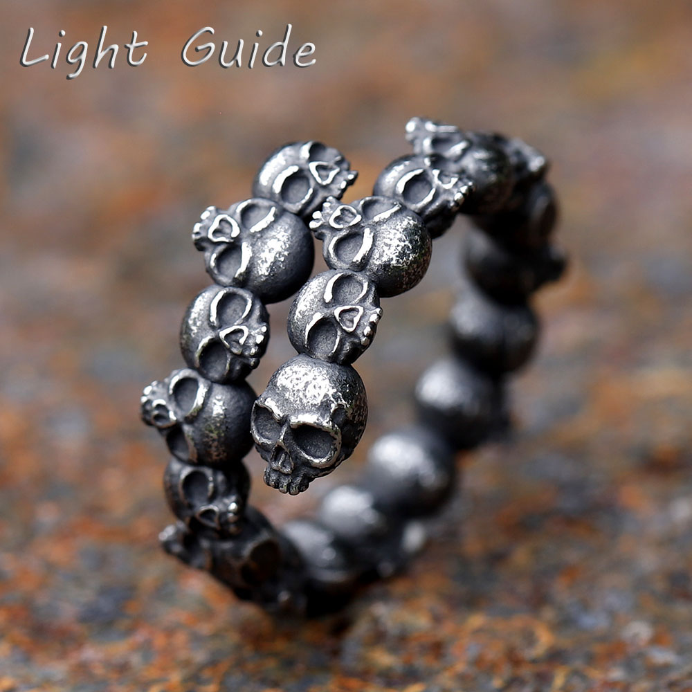 Men Accessories Guide - Anillos de calavera de acero gótico